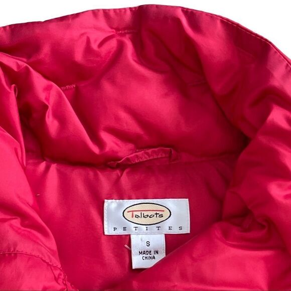 TALBOTS PETITES • Red Puffer Vest Belted Goose Down Blend • Petite Small • NWOT - Picture 5 of 10